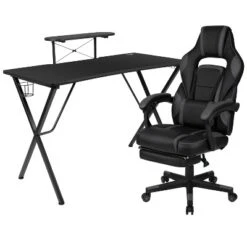 Flash Furniture Gaming Desk With Cup Holder/Headphone Hook/Monitor Stand & Reclining Back/Arms Gaming Chair With Footrest 22 Flash Furniture Gaming Desk With Cup Holder/Headphone Hook/Monitor Stand & Reclining Back/Arms Gaming Chair With Footrest -WorkHaven Sales Shop GUEST dc2103ed 05b8 451b 9c6f 8ce0f059dfdf