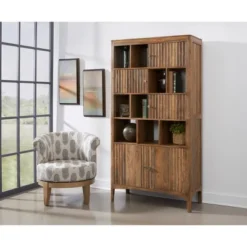 75" Nancy 5 Door Bookcase Natural Brown - Treasure Trove Accents -WorkHaven Sales Shop GUEST dc33373b 8643 45c4 94bf eecb4dfb10f7