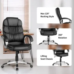 Costway Ergonomic Office Task Chair High Back Leather Swivel -WorkHaven Sales Shop GUEST dc87dbd5 490c 4983 84d6 5d9010d6c72c