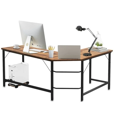 Costway L-Shaped Computer Desk Corner Workstation Study Gaming Table Home Office 6 Costway L-Shaped Computer Desk Corner Workstation Study Gaming Table Home Office - Image 6