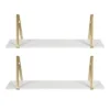 27.5" X 8.2" 2pk Soloman Wooden Shelf Set With Brackets - Kate & Laurel All Things Decor
