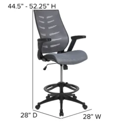 Flash Furniture High Back Mesh Spine-Back Ergonomic Drafting Chair With Adjustable Foot Ring And Adjustable Flip-Up Arms 17 Flash Furniture High Back Mesh Spine-Back Ergonomic Drafting Chair With Adjustable Foot Ring And Adjustable Flip-Up Arms -WorkHaven Sales Shop GUEST ddd1899c 7c8e 4d8d ae07 79898327f965