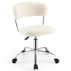 Costway Computer Desk Chair Adjustable Faux Fur Office Chair Swivel Vanity Chair -WorkHaven Sales Shop GUEST dddb7bc9 3cba 401a 97ab 69aa1b3d780d