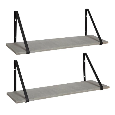 27.5" X 8.2" 2pk Soloman Wooden Shelf Set With Brackets - Kate & Laurel All Things Decor 12 27.5" X 8.2" 2pk Soloman Wooden Shelf Set With Brackets - Kate & Laurel All Things Decor - Image 12