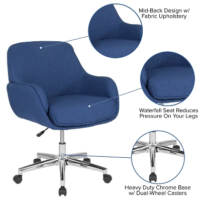 Flash Furniture Rochelle Home And Office Upholstered Mid-Back Molded Frame Office Chair 2 Flash Furniture Rochelle Home And Office Upholstered Mid-Back Molded Frame Office Chair - Image 2
