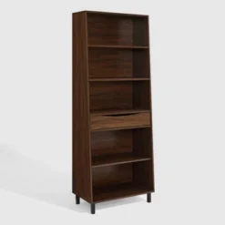 72.5" Mid-Century Modern 1 Drawer Angled Bookshelf - Saracina Home 22 72.5" Mid-Century Modern 1 Drawer Angled Bookshelf - Saracina Home -WorkHaven Sales Shop GUEST dee13ed8 b5a6 4b0f 873d 91d8d823c6c3