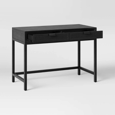 Minsmere Writing Desk With Drawers Black - Threshold™ 2 Minsmere Writing Desk With Drawers Black - Threshold™ - Image 2