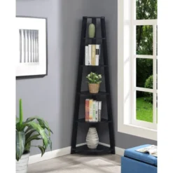 71" Newport 5 Tier Corner Bookshelf - Breighton Home