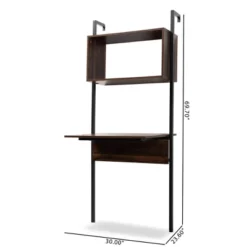 Fariat Walnut Wood And Metal Display Shelf With Desk Brown/Black - Baxton Studio 13 Fariat Walnut Wood And Metal Display Shelf With Desk Brown/Black - Baxton Studio -WorkHaven Sales Shop GUEST e0950d47 5fe1 4bc4 b85c 7b98c698728a
