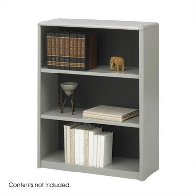 Steel 3-Shelf ValueMate Economy Steel Bookcase In Gray- Safco 1 Steel 3-Shelf ValueMate Economy Steel Bookcase In Gray- Safco
