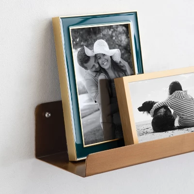 2pc Mezzo Modern Metal Ledge Shelf Set Gold - Kate & Laurel All Things Decor 5 2pc Mezzo Modern Metal Ledge Shelf Set Gold - Kate & Laurel All Things Decor - Image 5