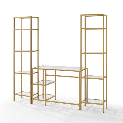 3pc Aimee Desk And Etagere Set Soft Gold - Crosley 6 3pc Aimee Desk And Etagere Set Soft Gold - Crosley - Image 6