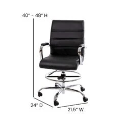 Emma And Oliver Mid-Back LeatherSoft Drafting Chair With Adjustable Foot Ring And Chrome Base 17 Emma And Oliver Mid-Back LeatherSoft Drafting Chair With Adjustable Foot Ring And Chrome Base -WorkHaven Sales Shop GUEST e40f5012 a45b 4212 919e a2cbeaa5c8e4