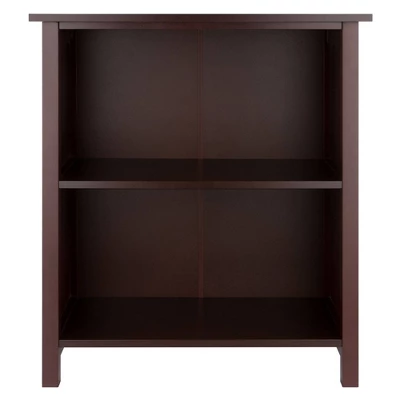 30" 3 Tier Milan Storage Shelf Or Bookshelf Medium Walnut - Winsome 1 30" 3 Tier Milan Storage Shelf Or Bookshelf Medium Walnut - Winsome