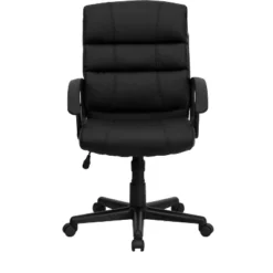 Mid-Back LeatherSoft Swivel Task Office Chair With Accent Divided Back And Arms Black Leather - Flash Furniture -WorkHaven Sales Shop GUEST e52ef599 d552 401f 8074 9e22528260cf