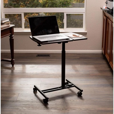 BIRDROCK HOME Adjustable Mobile Laptop Stand - Black 6 BIRDROCK HOME Adjustable Mobile Laptop Stand - Black - Image 6