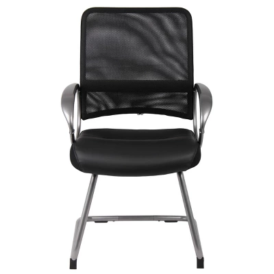 Mesh Back With Pewter Finish Guest Chair Black - Boss Office Products 2 Mesh Back With Pewter Finish Guest Chair Black - Boss Office Products - Image 2