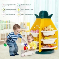 Costway Kids Toy Storage Organizer 360° Revolving Pineapple Shelf W/Plastic Bins -WorkHaven Sales Shop GUEST e7c39087 e45d 4a8f bb7c b31d45a52fe9