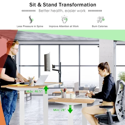 55''x28'' Electric Standing Desk Adjustable Sit To Stand Table W/USB Port WhiteNatural 4 55''x28'' Electric Standing Desk Adjustable Sit To Stand Table W/USB Port WhiteNatural - Image 4