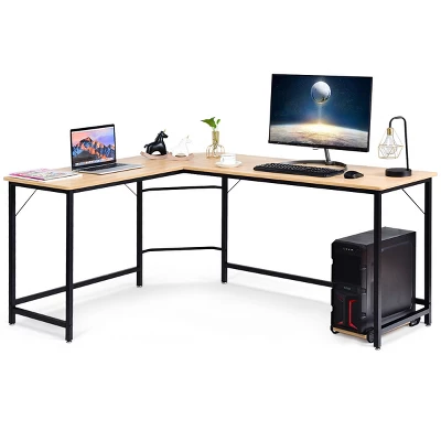 Costway L-Shaped Computer Desk Corner Workstation Study Gaming Table Home Office 10 Costway L-Shaped Computer Desk Corner Workstation Study Gaming Table Home Office - Image 10