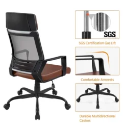 Yaheetech Ergonomic Mesh Office Chair Height Adjustable Computer Chair, Brown -WorkHaven Sales Shop GUEST e8e90f95 11fb 4829 88fd da3ddace6a25