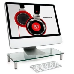 Monoprice Multimedia Desktop Stand 22" X 9.5" - Stand & Riser, Laptop Stand, Desktop TV Stand W/ Height Adjustable Legs - Workstream Collection