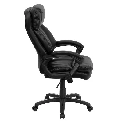 Flash Furniture Iris High Back Black LeatherSoft Executive Swivel Ergonomic Office Chair With Plush Headrest, Extensive Padding And Arms 3 Flash Furniture Iris High Back Black LeatherSoft Executive Swivel Ergonomic Office Chair With Plush Headrest, Extensive Padding And Arms - Image 3