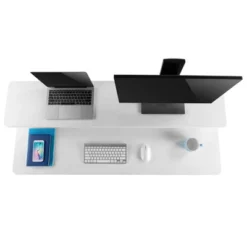 Tranzendesk Standing Desk With Clamp-On Shelf - 55" Sit To Stand Workstation With 55” Monitor Stand - White - Stand Steady -WorkHaven Sales Shop GUEST e95edf3c bf3b 4b6d 93c8 0396f788a23f