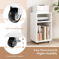 Costway Mobile File Cabinet Wooden Printer Stand Vertical Storage Organizer Home Office -WorkHaven Sales Shop GUEST e9f200cc 812b 4488 ac47 546a33bd6453