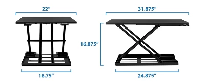 Mount-It! Standing Desk Converter, Height Adjustable Sit Stand Desk, 32x22 Inch Preassembled Stand Up Desk Converter, Ultra Low Profile Design, Black 5 Mount-It! Standing Desk Converter, Height Adjustable Sit Stand Desk, 32x22 Inch Preassembled Stand Up Desk Converter, Ultra Low Profile Design, Black - Image 5
