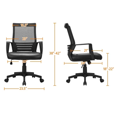 Yaheetech Adjustable Office Chair Midback Computer Chair With Lumbar Support 2 Yaheetech Adjustable Office Chair Midback Computer Chair With Lumbar Support - Image 2