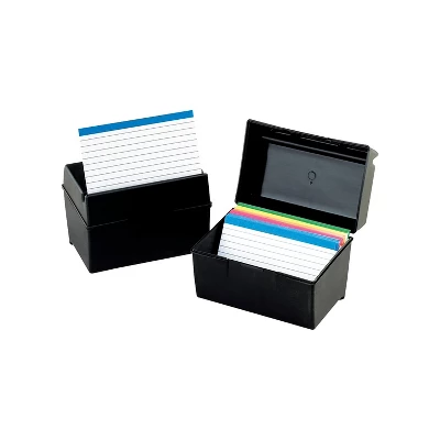 Oxford Plastic Index Card File 500 Capacity 8 5/8w X 6 3/8d Black 01581 1 Oxford Plastic Index Card File 500 Capacity 8 5/8w X 6 3/8d Black 01581