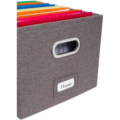 Internet's Best 2-Pack Collapsible File Storage Organizer With Lid - Grey 5 Internet's Best 2-Pack Collapsible File Storage Organizer With Lid - Grey - Image 5