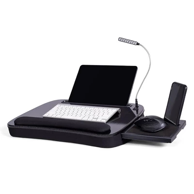 Sofia + Sam Multi Tasking Memory Foam Lap Desk With USB Light And Mouse Pad - Black 6 Sofia + Sam Multi Tasking Memory Foam Lap Desk With USB Light And Mouse Pad - Black - Image 6