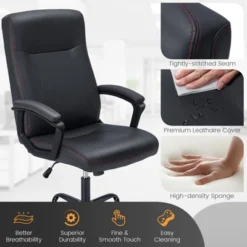 Costway Adjustable Home Office Computer Chair Swivel Rocking Executive Desk Chair With Arms -WorkHaven Sales Shop GUEST ecb9cd62 7e5a 4ab8 b841 3106f067065a