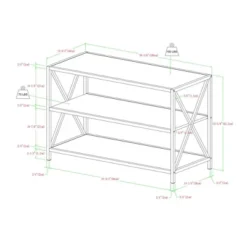 25.62" X Frame Metal And Wood Media Bookshelf - Saracina Home 16 25.62" X Frame Metal And Wood Media Bookshelf - Saracina Home -WorkHaven Sales Shop GUEST ecd624a7 487c 4307 a775 37bc46fb3460