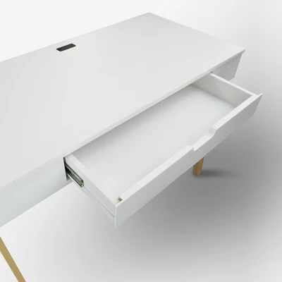 Neorustic Smart Desk With USB Ports White/Natural - Flora Home 2 Neorustic Smart Desk With USB Ports White/Natural - Flora Home - Image 2