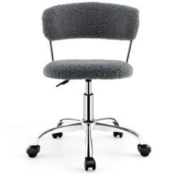Costway Computer Desk Chair Adjustable Faux Fur Office Chair Swivel Vanity Chair -WorkHaven Sales Shop GUEST edc0de5d 1744 466f a048 8428ccc57c72