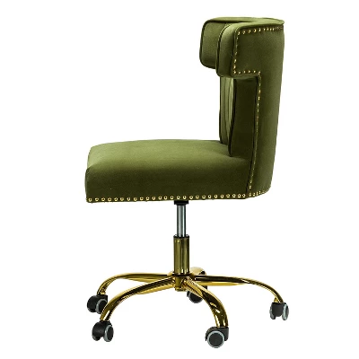 Puvis Upholstered Task Desk Chair Home Office Adjustable Swivel Home Office Chair| Karat Home - Moss 2 Puvis Upholstered Task Desk Chair Home Office Adjustable Swivel Home Office Chair| Karat Home - Moss - Image 2