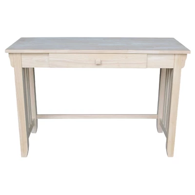 Mission Desk With Drawer - Unfinished - International Concepts 1 Mission Desk With Drawer - Unfinished - International Concepts