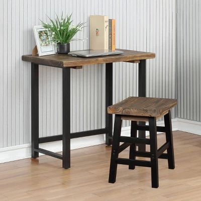 Pomona Metal And Solid Wood Desk - Alaterre Furniture 1 Pomona Metal And Solid Wood Desk - Alaterre Furniture