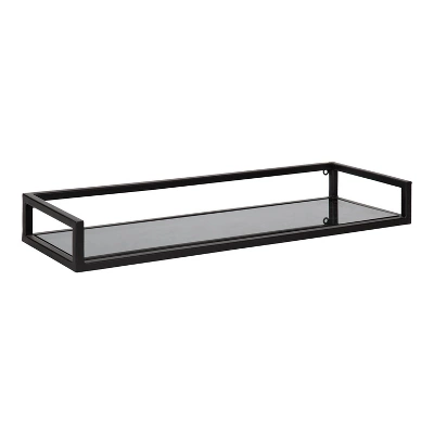 24" X 8" X 3" Blex Metal And Glass Wall Shelf - Kate & Laurel All Things Decor 6 24" X 8" X 3" Blex Metal And Glass Wall Shelf - Kate & Laurel All Things Decor - Image 6