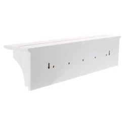 Foster Wall Shelf With Pegs - White
