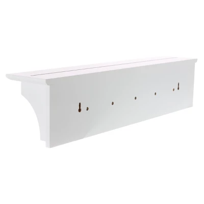 Foster Wall Shelf With Pegs - White 1 Foster Wall Shelf With Pegs - White