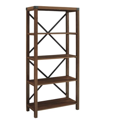 64" Sophie Industrial X Frame Bookshelf - Saracina Home 15 64" Sophie Industrial X Frame Bookshelf - Saracina Home - Image 15