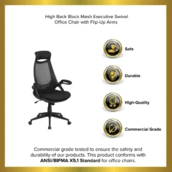 Emma And Oliver High Back Black Mesh Executive Swivel Office Chair With Flip-Up Arms -WorkHaven Sales Shop GUEST f1c3ba2a 5618 4130 9227 c06e5a323ff1