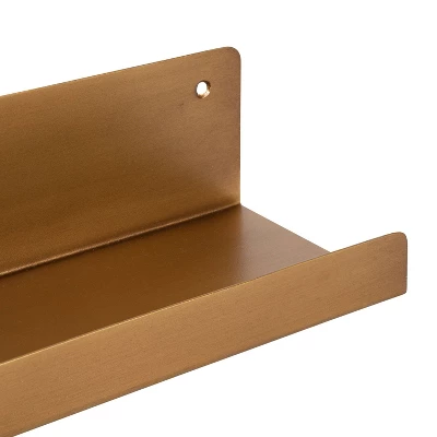 2pc Mezzo Modern Metal Ledge Shelf Set Gold - Kate & Laurel All Things Decor 2 2pc Mezzo Modern Metal Ledge Shelf Set Gold - Kate & Laurel All Things Decor - Image 2