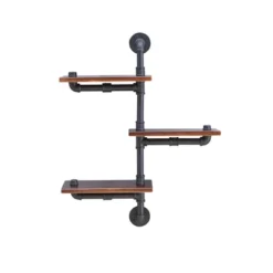 31.1" X 24.2" 3 Tier Industrial Pipe Wall Shelf Brown/Black - Danya B. -WorkHaven Sales Shop GUEST f2353023 9cb0 4044 9481 95bf9c8d0cfe