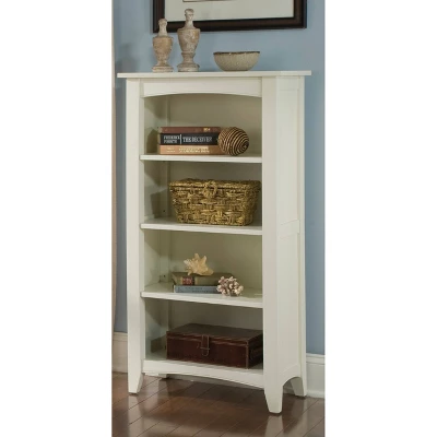 48" Shaker Cottage 4 Shelf Bookcase Ivory - Alaterre Furniture 1 48" Shaker Cottage 4 Shelf Bookcase Ivory - Alaterre Furniture
