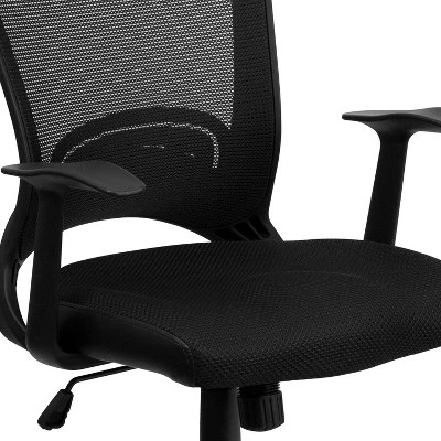 Emma And Oliver Mid-Back Designer Black Mesh Swivel Task Office Chair With Arms 5 Emma And Oliver Mid-Back Designer Black Mesh Swivel Task Office Chair With Arms - Image 5
